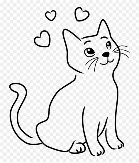 Beautiful Cat Clipart 11 Drawing - Simple Outline Cat Drawing - Free ...