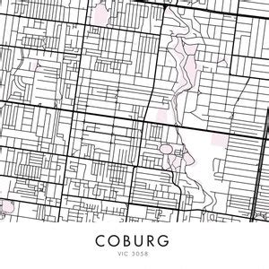 Coburg, Melbourne Art, City Map Print Wall Art A4 A3 A2 - Etsy