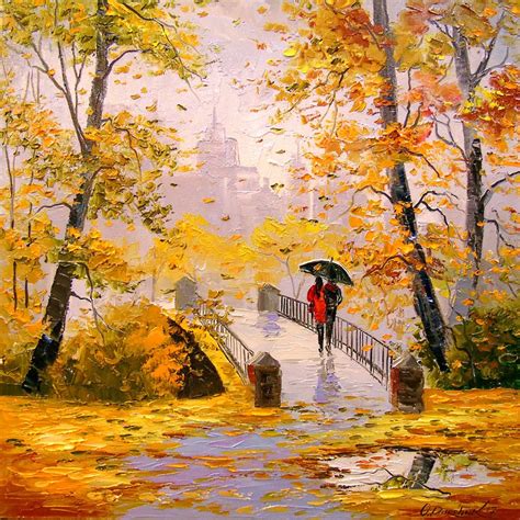 Walk in autumn after rain Art Print by OLHADARCHUK ART | Rain art, Watercolor landscape ...