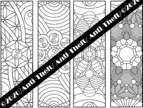 Printable Mandala Bookmarks/Coloring Pages Set of 4 PDF/JPG | Etsy