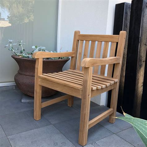 Outdoor Furniture Solid Teak Wood Arm Chair