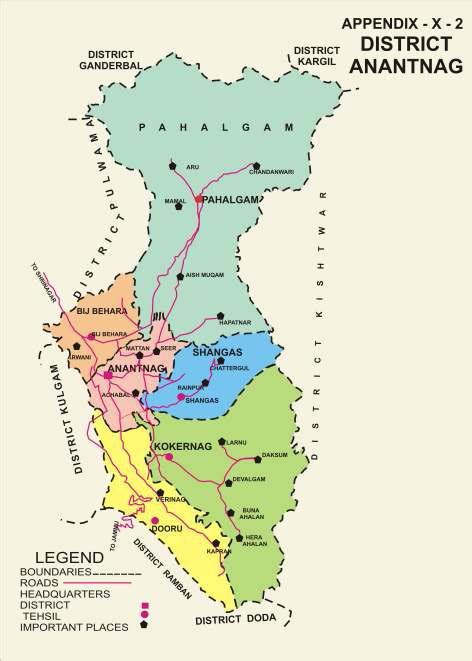 Jammu Kashmir Stark Realities: MAP SHOWING THE BOUNDARIES OF DISTRICT ANANTNAG, Jammu and Kashmir