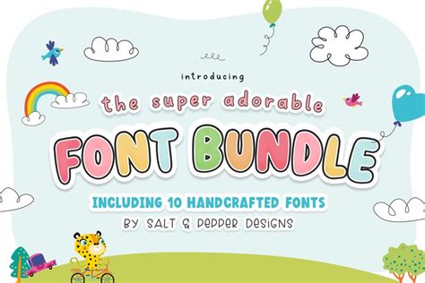 The Adorable Font Bundle - 10 Fonts