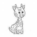 Simple coloring Page Outline clip Art To color  Giraffe 4605829 sketch template
