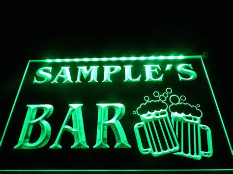 DZ028 Name Personalized Custom Home Bar Beer Mugs Cheers Neon Sign hang sign home decor crafts ...