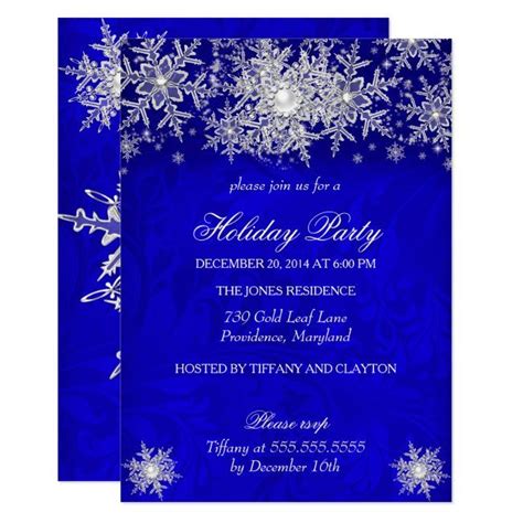 Royal Blue Winter Wonderland Holiday Party Invitation | Zazzle.com | Holiday party invitations ...