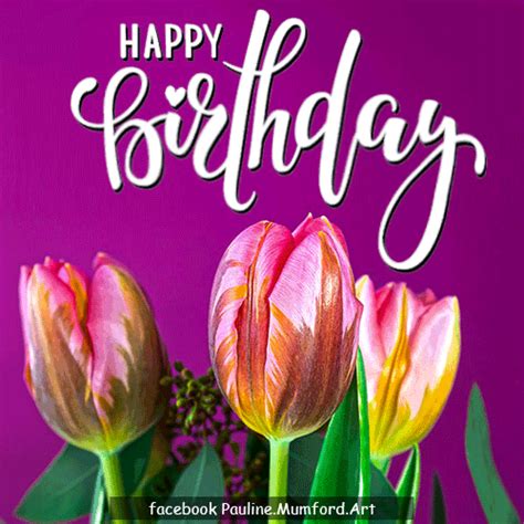 Say Happy Birthday With Tulips. Free Flowers eCards, Greeting Cards | 123 Greetings