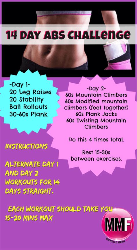 14 Day ABS Workout Challenge - Michelle Marie Fit