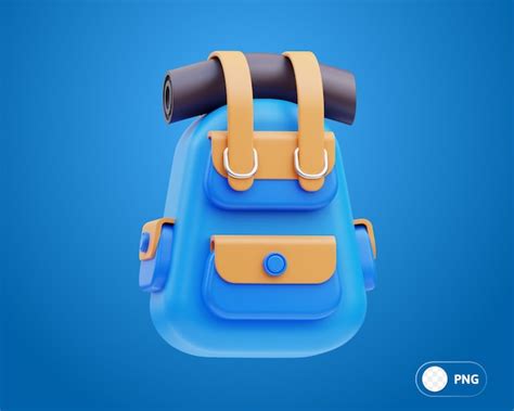 Premium PSD | Backpack travel 3d illustration