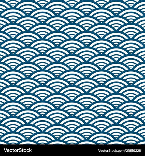 Blue wave pattern background japanese style Vector Image