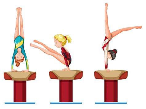 Set of female gymnastics athletes character 648133 Vector Art at Vecteezy