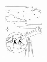 Telescope coloring pages sketch template