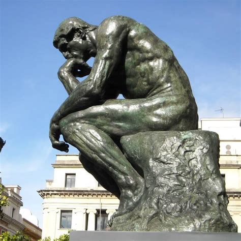 The Thinking Man Sculpture Rodin Statue of Man Sitting and Thinking