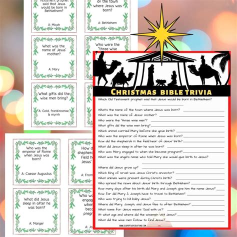 FREE Christmas Bible Trivia Printables (2 Versions!) - Leap of Faith Crafting