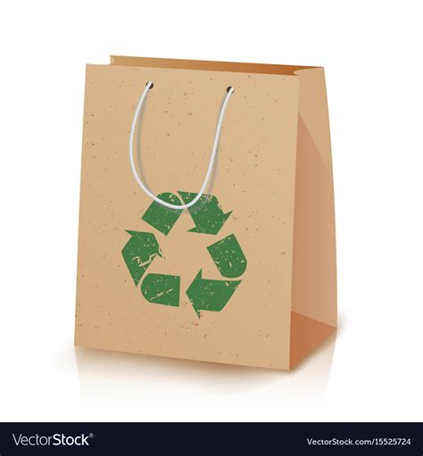 Recycling paper bag recycled Royalty Free Vector Image