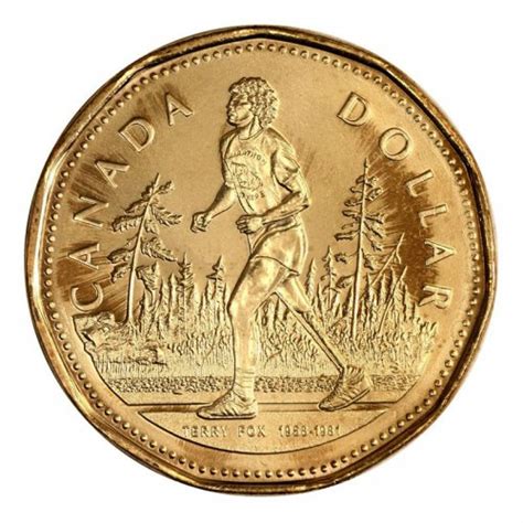 2005 Canadian $1 Terry Fox Marathon of Hope 25th Anniv Loonie Dollar ...