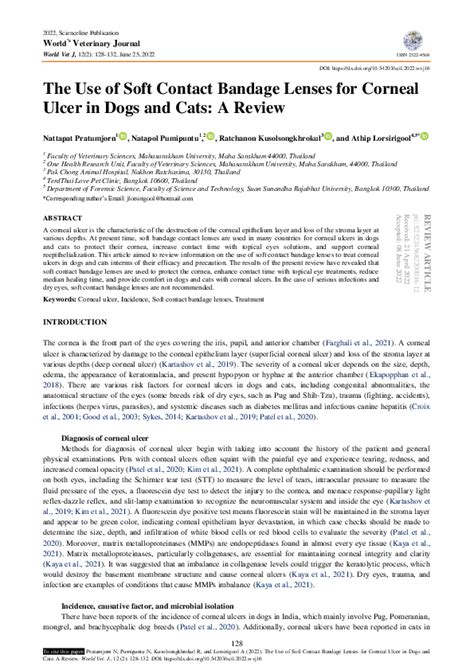 (PDF) The Use of Soft Contact Bandage Lenses for Corneal Ulcer in Dogs ...