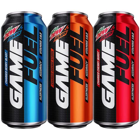 Mountain Dew AMP GAME FUEL, 3 Flavor Variety Pack, 16 oz Cans, 12 Count ...