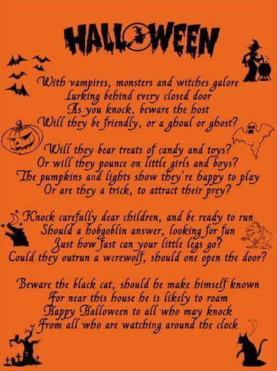 Scary Halloween Poem | Halloween rhymes, Halloween poems, Halloween