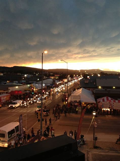 Beautiful view of Sturgis 2013, as the sun sets and a front moves through the sky. | Global ...