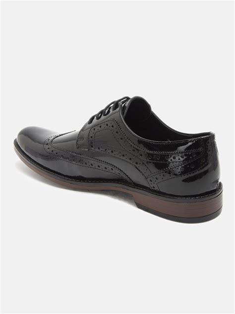 Buy Patent Leather Black Brogues Shoes