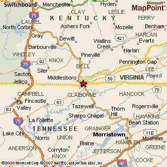 Cumberland Gap, Tennessee Area Map & More