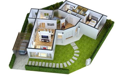Two-Bedroom House Plans in 3D – Keep it Relax