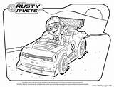 Rusty Rivets Dans La Voiture Coloring Page Printable sketch template