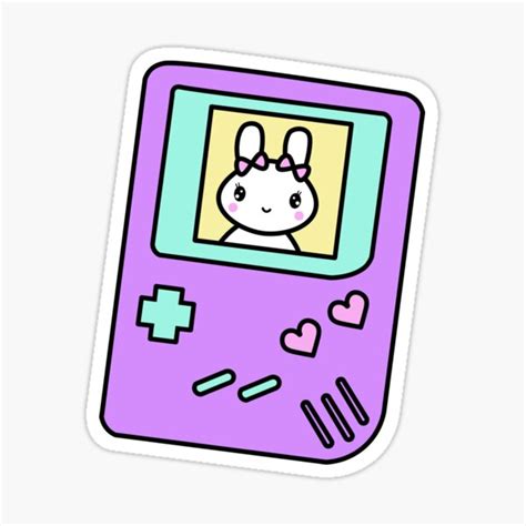 "Kawaii Gamer Console Retro Inspired ft. Cute Bunny " Sticker for Sale ...