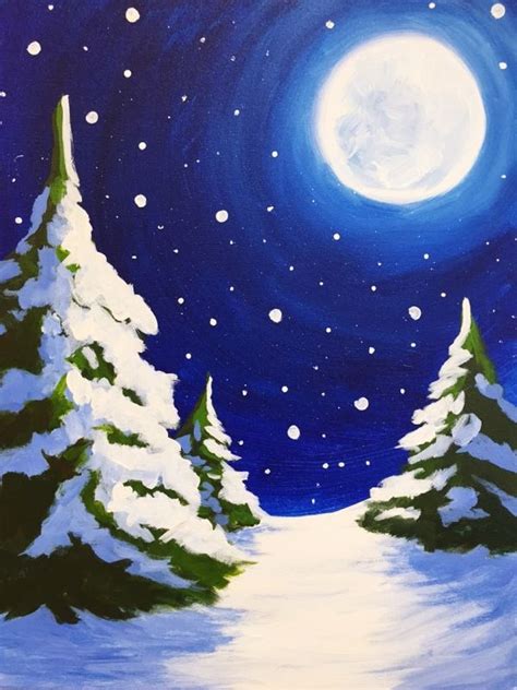 87 Original Winter Paintings on Canvas - Bored Art | Winter painting ...