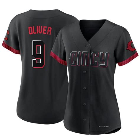 Women's Joe Oliver Cincinnati Reds Authentic Black 2023 City Connect Jersey - Fans Clothes Shop