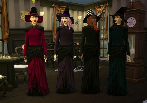 My Sims 4 Blog: Witch's Dresses and Hats by Bonehilda's Treasure Chest