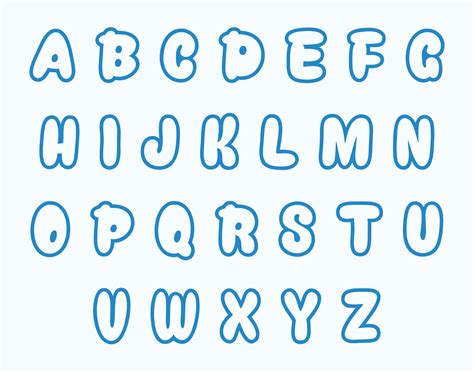 Large Printable Bubble Letters Free - Printable Templates by Nora