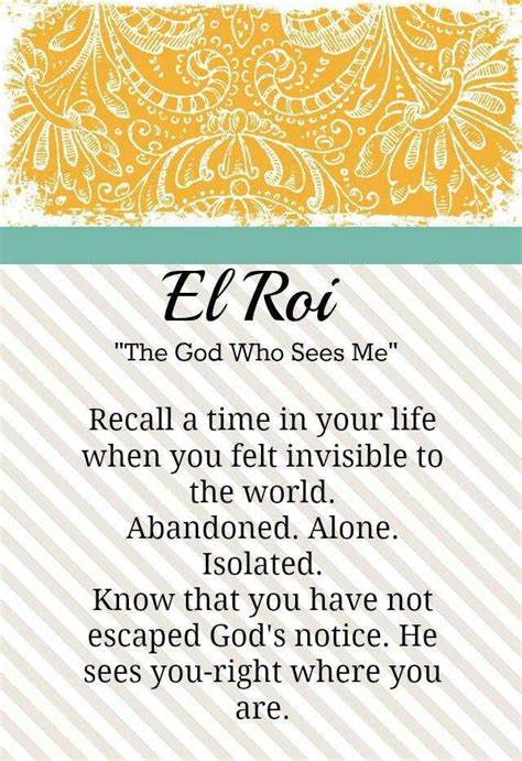 El Roi | Words of wisdom, Names of god, Hebrew words