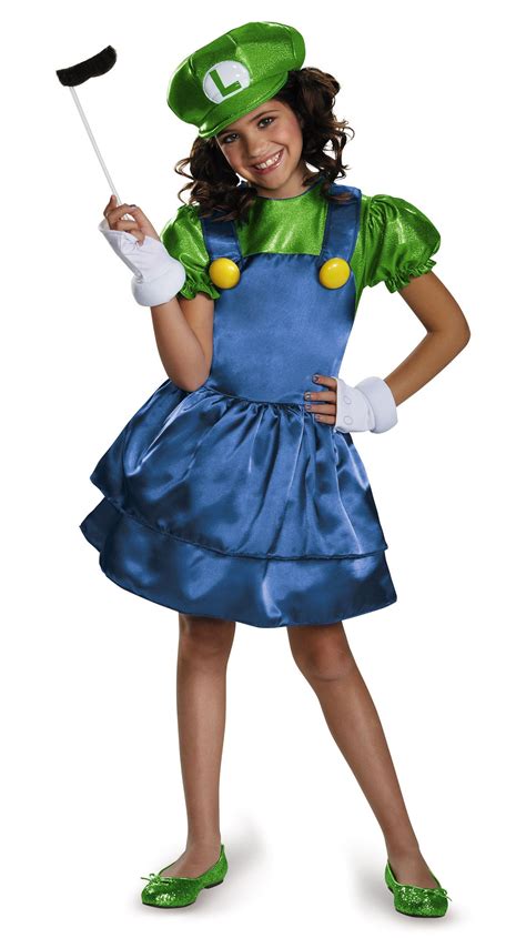 Kids Luigi Girls Super Mario Costume | $39.99 | The Costume Land