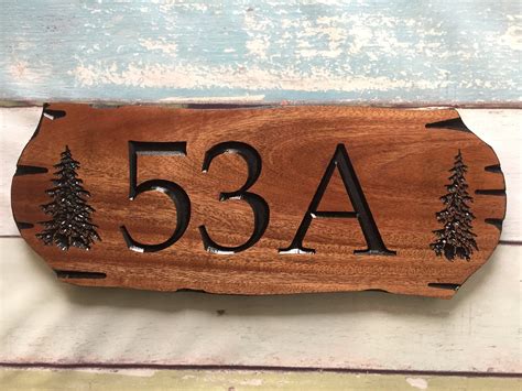 Wooden address sign Outdoor address plaque Hanging Sign | Etsy