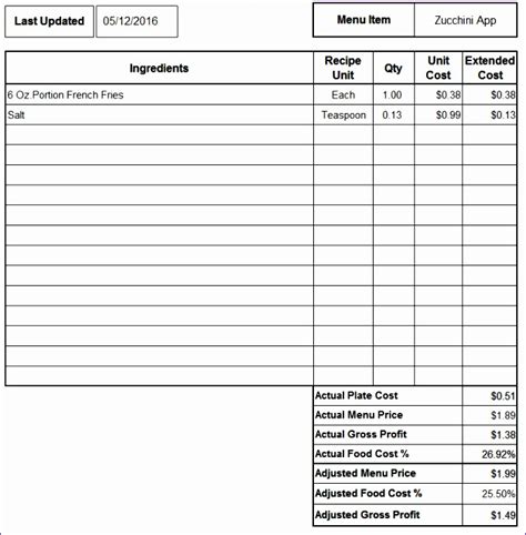 7 Excel Recipe Template - Excel Templates - Excel Templates