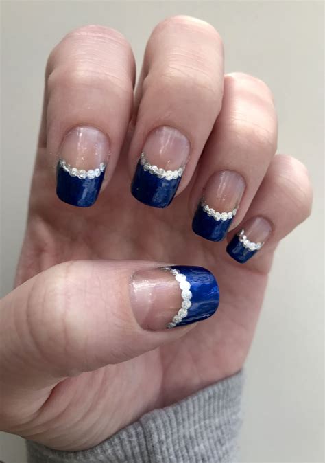 A royal blue French tip. This design only took me about 20 minutes # ...