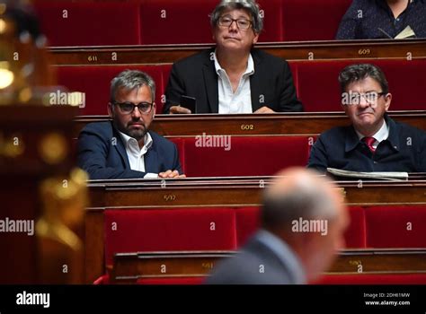 Far-left french politician Jean-Luc Melenchon attending Special Session ...