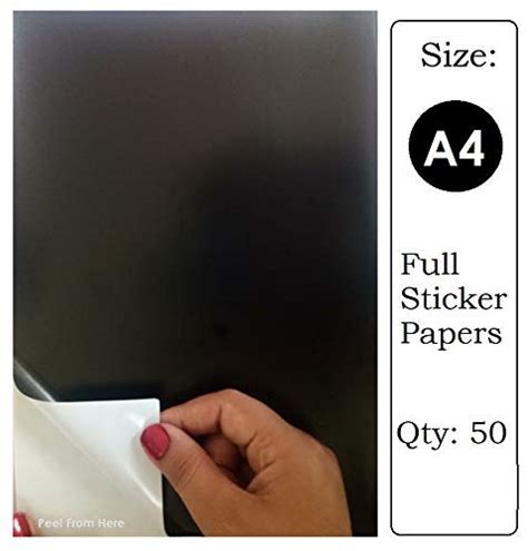 IMNSticky™ 50 Sheets of A4 Size Patch Black Sticker Paper Label, Strong ...