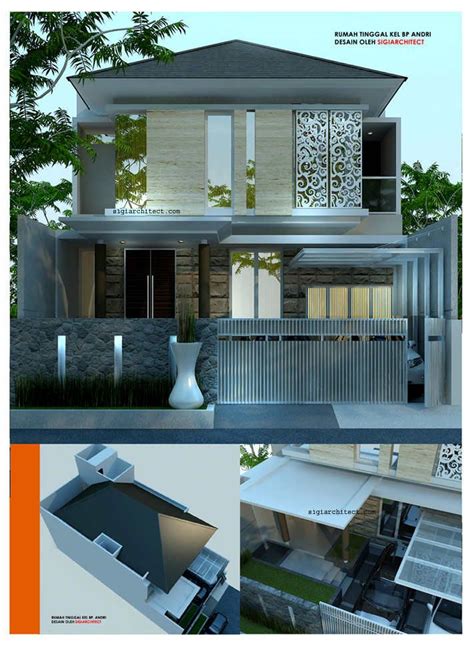 desain rumah modern minimalis 2 Lantai Bp Andri | denah rumah ...