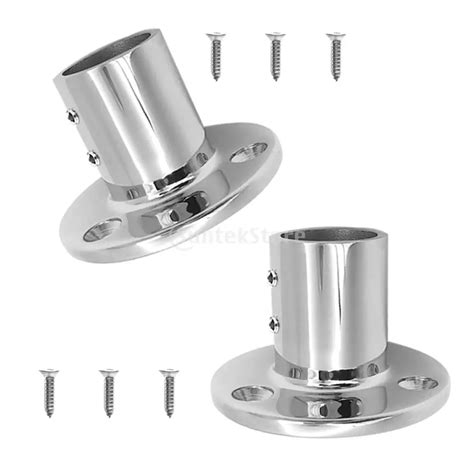 2pcs 316 Stainless Steel Boat Hand Rail Fitting 25mm Round Stanchion ...