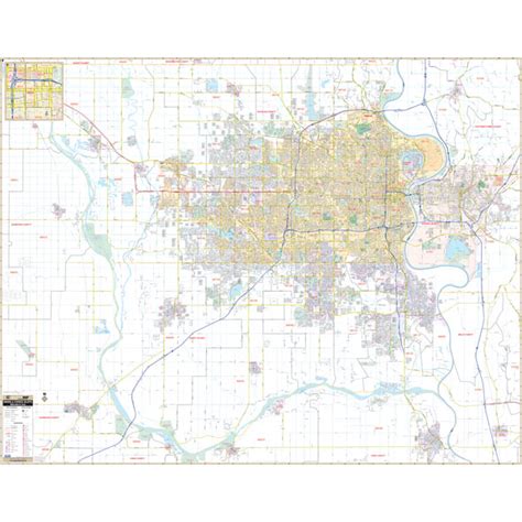 Omaha, NE & Council Bluffs, IA Wall Map by Kappa - The Map Shop