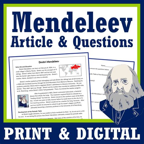 Periodic Table Activity Dmitri Mendeleev Biography And Questions | Hot ...