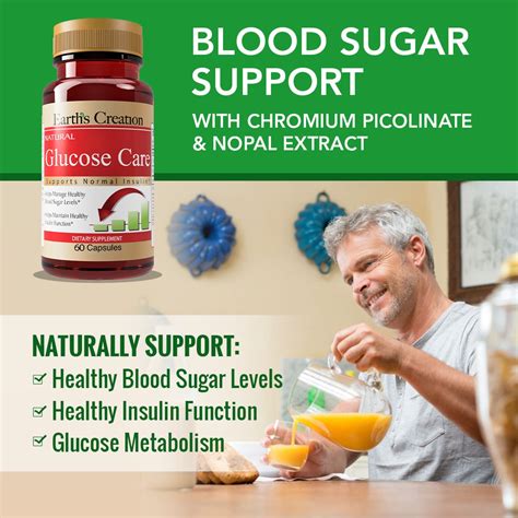 Premium Blood Sugar Support Supplement - Earth’s Creation Glucose Care - 60 Capsules - For ...