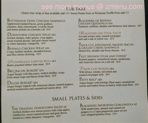 Online Menu of Stonebridge Restaurant Restaurant, Milford, Connecticut, 06460 - Zmenu