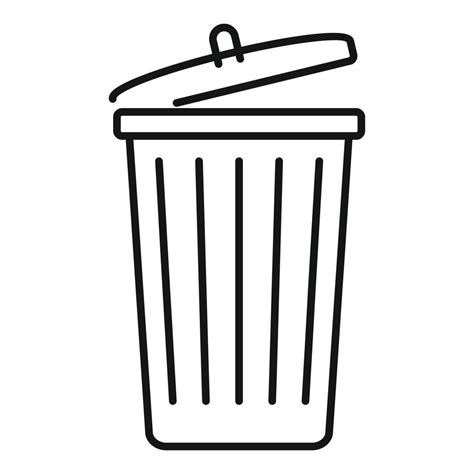 Garbage bin icon, outline style 14542072 Vector Art at Vecteezy