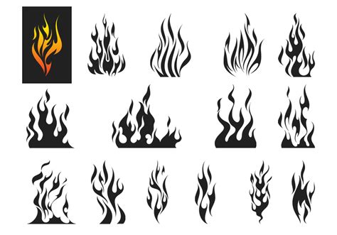 Vector Fire Flames Clip Art