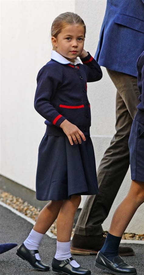 Princess Charlotte Poses For Photos On Her First Day Of School