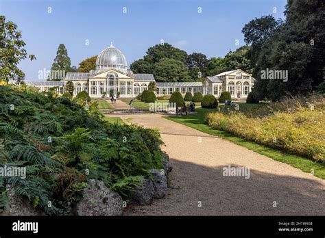 The Great Conservatory in the gardens of Syon House, built by Charles Fowler in 1826, Syon Park ...